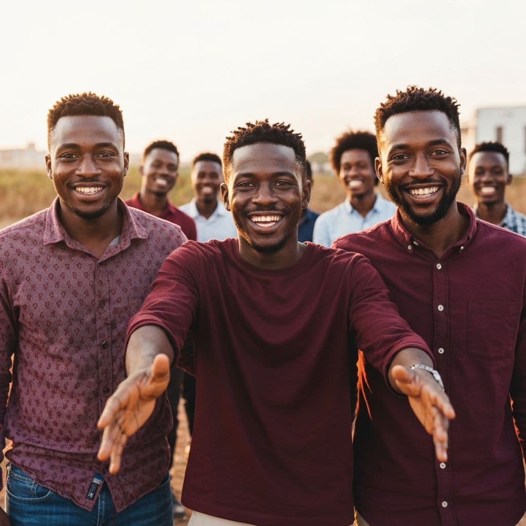 Men working together in community partnership