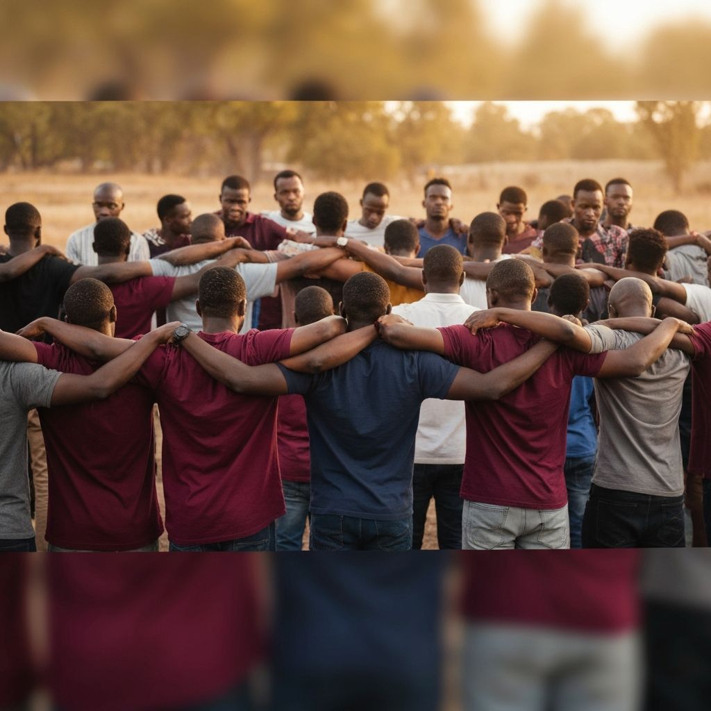 Diverse men united in community and purpose